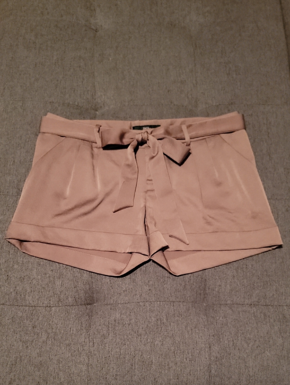 Satin Tie Front Gold Shorts Sz 2